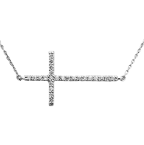 falt sideways cross pendant